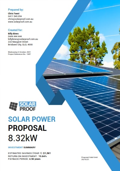 Solar Proof Solar Software Quote Example